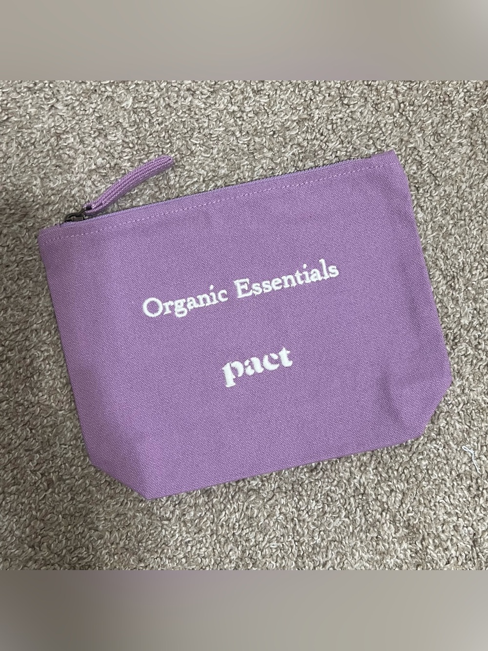 Pact Lavender Canvas Organic Cotton Essentials Pouch NEW!